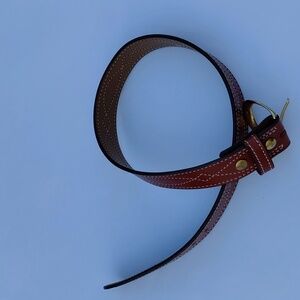 AKER B13 Men's Fancy Stitched Leather Belt with Solid Brass Buckle